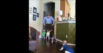 Quadruplets Greet Their Dad In The Best Way