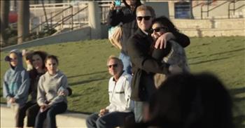 Flash Mob Proposal To ‘My Girl’ On The Beach