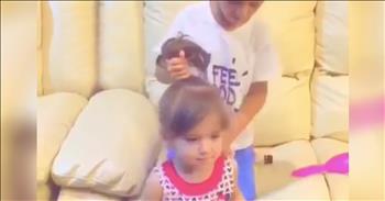 Sweet Brother Helps Style His Sister’s Hair