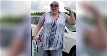 Woman Dances During Traffic Jam