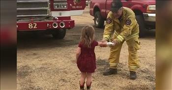 2-Year-Old Gives Burritos To Firefighters Battling Fires