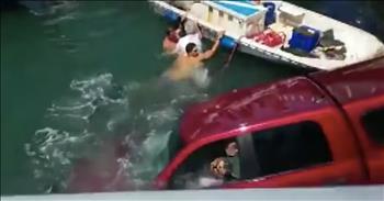 Good Samaritans Save 87-Year-Old Granny From Sinking Vehicle