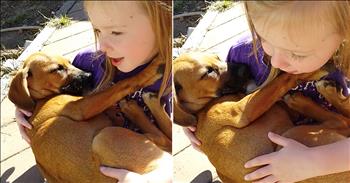 Sweet Girl Sings Lullaby To Rescue Pup