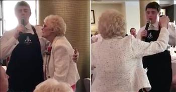 Singing Waiter Serenades Grandma And Moves Her To Tears