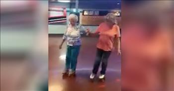 82-Year-Old Granny Skates Around Rink With Ease