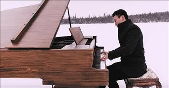 ‘Oceans’ (Where Feet May Fail)’ Piano Performance On Frozen Lake