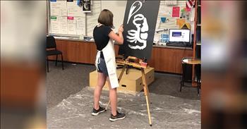 Shy Teen Overcomes Nerves For Speed Painting Talent Show Audition