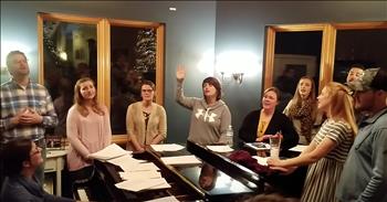 Family Sings ‘He Is Here/Since Jesus Passed By’ At Thanksgiving