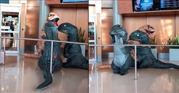 Hilarious Dinosaur Family Reunion At The Airport