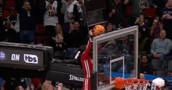 Indiana Cheerleader Saves The Basketball Game During March Madness With Epic Stunt