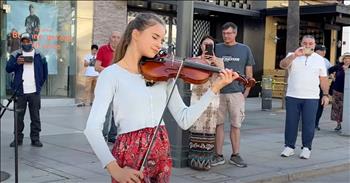 Teen Street Violinist Performs ‘Can’t Help Falling In Love’