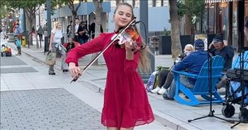 Karolina Protsenko Performs BeeGees’ ‘How Deep is Your Love’ on Violin