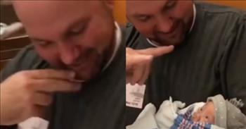 Deaf Dad Sweetly Signs to His Newborn Baby