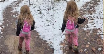 Little Girl Adorably Protests on Hike