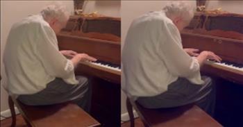 100-Year-Old Grandpa Beautifully Plays The Piano