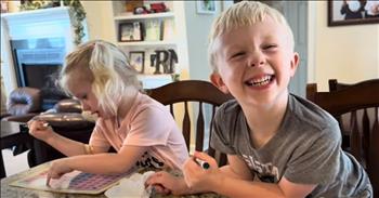 Big Brother and Little Sister Have Adorable Back-and-Forth on Numbers