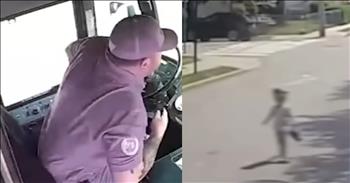 Quick-Thinking Bus Driver Saves Child Running Down Busy Street